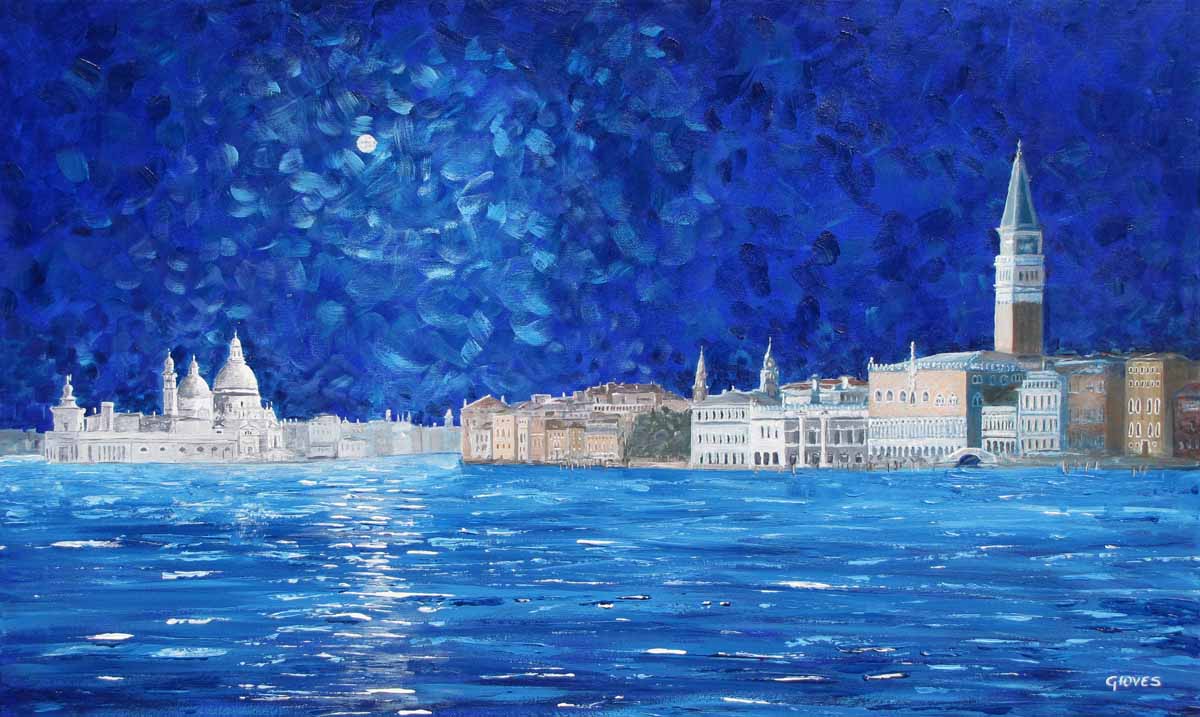 dipinto - Venezia magica luna